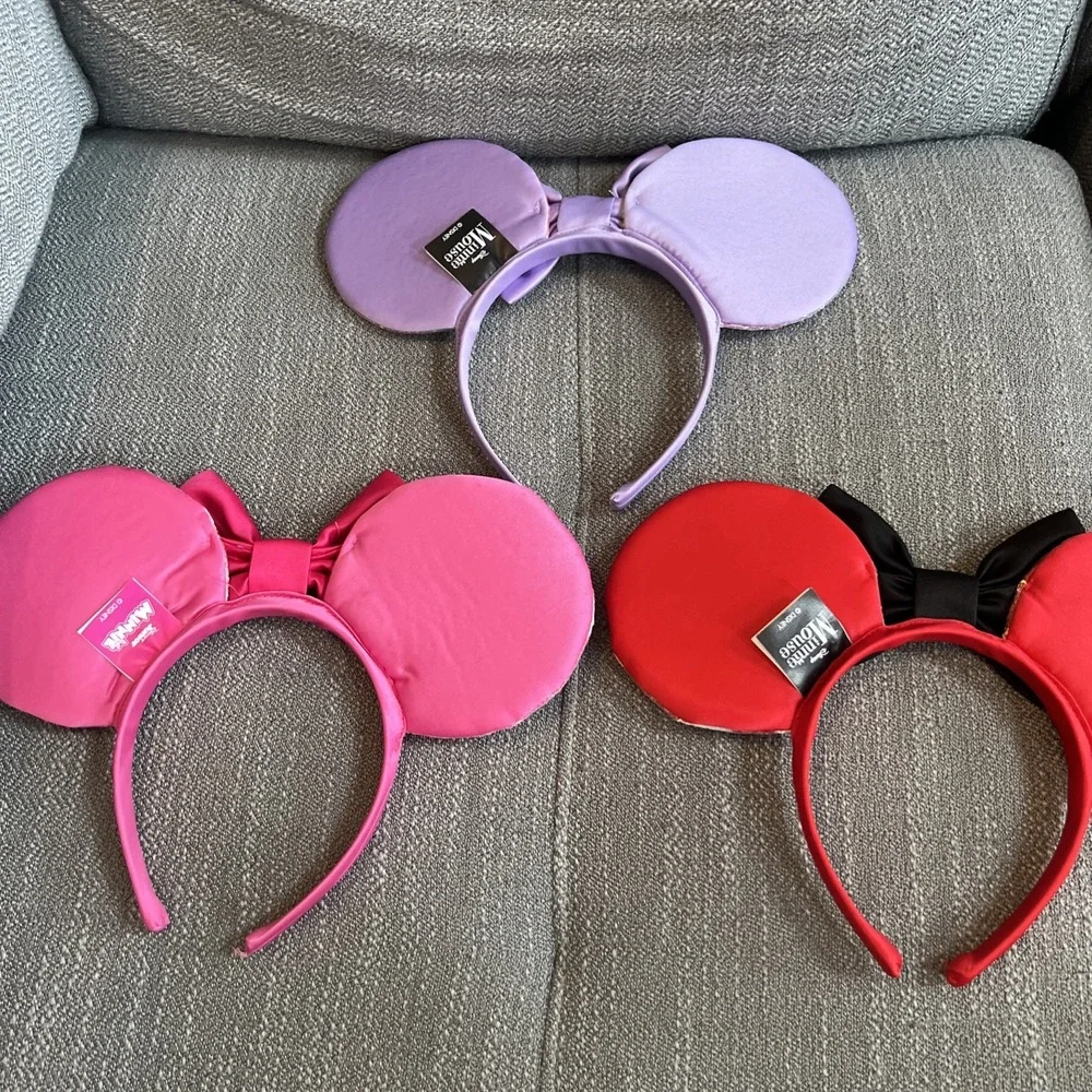 Disney Minnie Mouse Ears Headband Lot of 3 Preowned